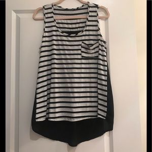 Black and grey striped top